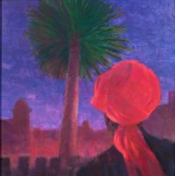 Turban rouge, crépuscule, Jodhpur, 2012